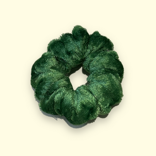 ‘Mossy’ Mini Green Velvet Scrunchie