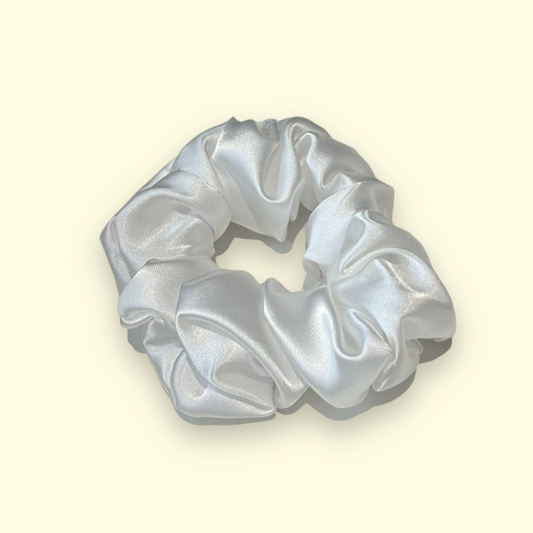 ‘Snow’ Satin Scrunchie