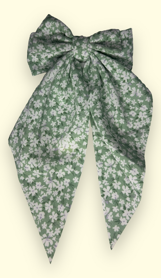 Green ‘Lily’ Clip Bow